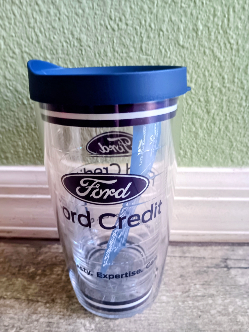 Ford Credit Branded Travel Tervis Tumbler With Blue Lid